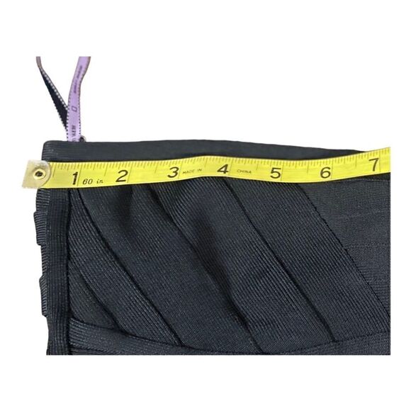 #150 HERVE LEGER Bandage Stretch Maxi Dress in Black and Gold - Picture 13 of 14